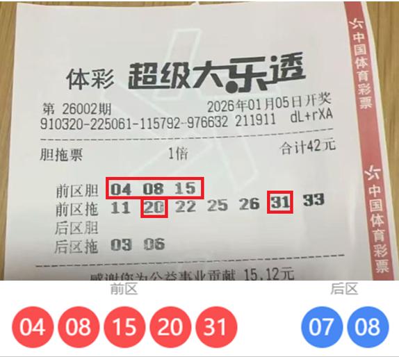 这真是令人拍案叫绝的“神胆妙算”！在1月5日开奖的大乐透第26002期中，有位彩