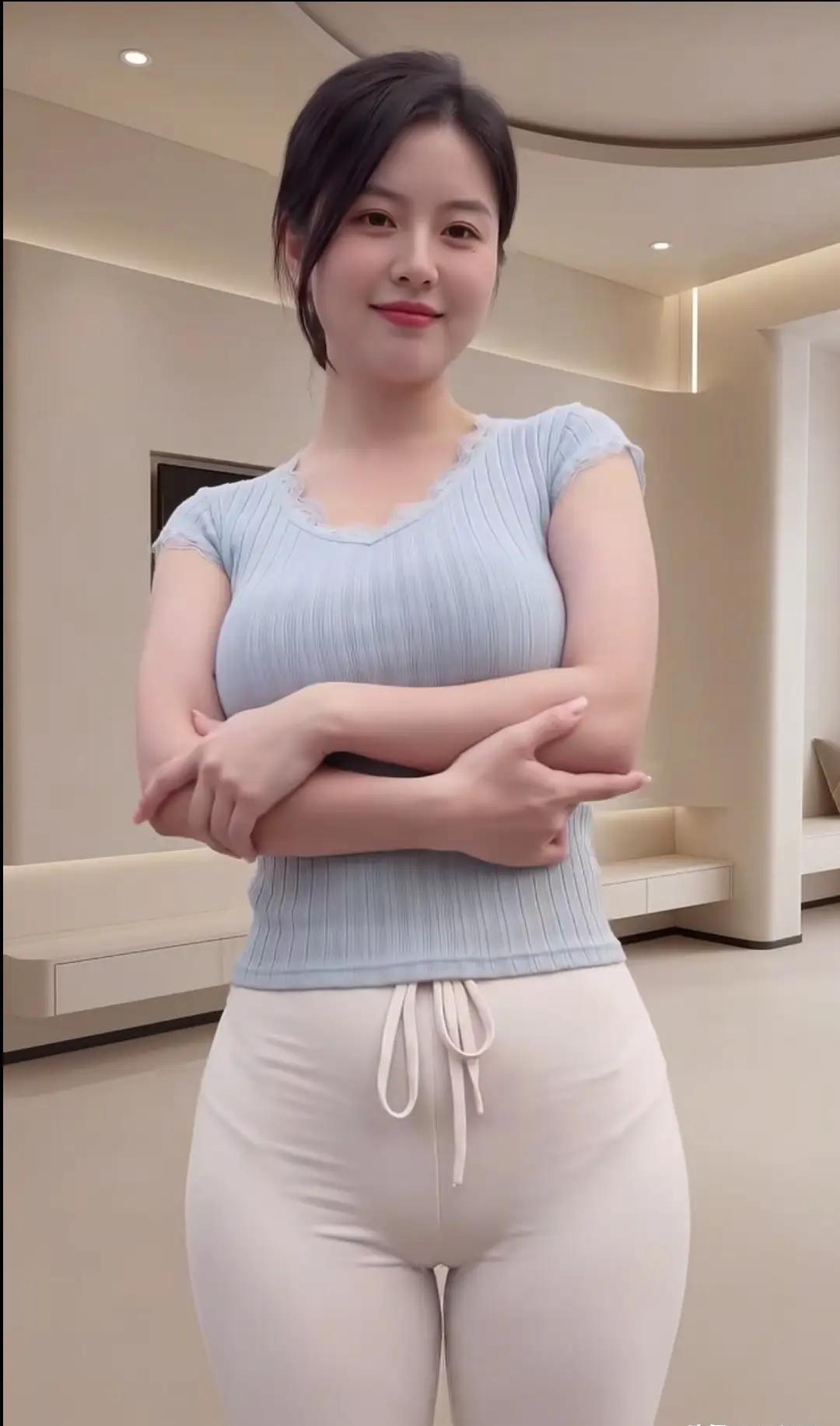 美女身材好，穿衣搭配有风格，既漂亮又可爱，太招人喜欢了！