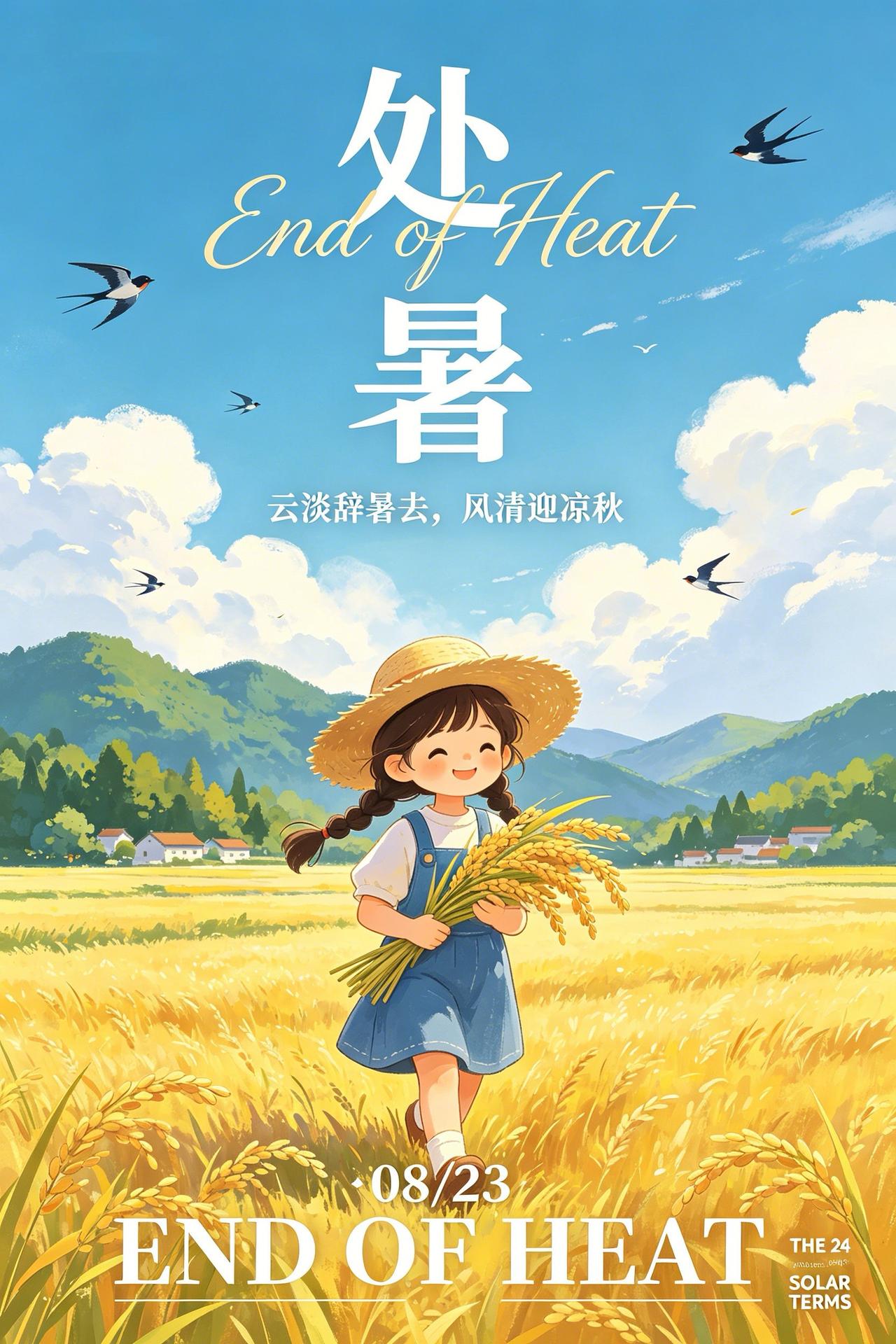 2026处暑来临，暑退秋至，万物慢慢归于沉静🌤️。燥热慢慢消散，晚风愈发怡人，
