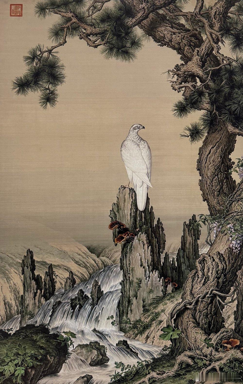 【清郎世宁《嵩献英芝图》纵242.3厘米横157.1厘米故宫博物院藏】《嵩