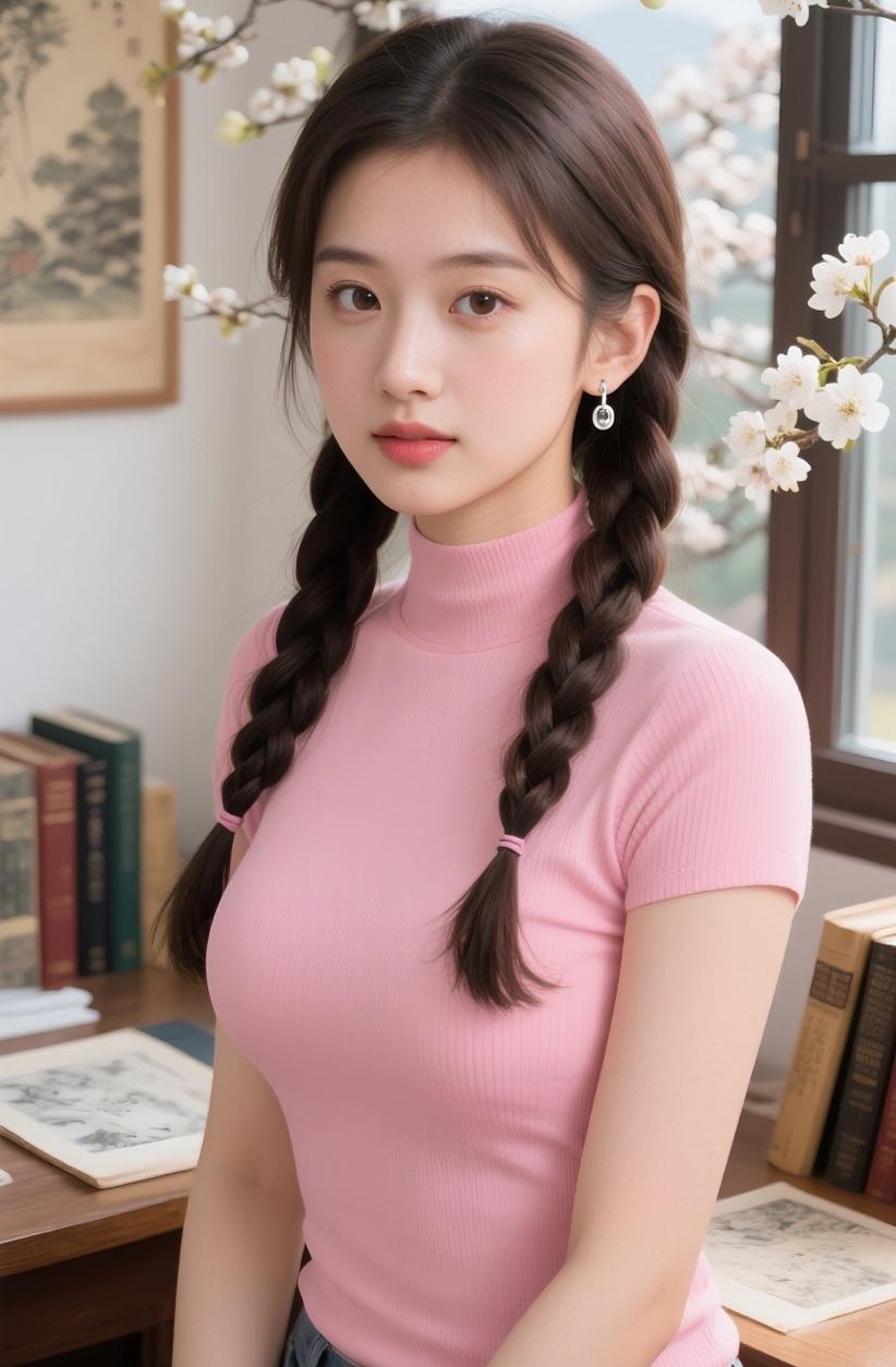 对联：粉红黛装桃花笑…下联：？？？我自己出的哈，想来想去只能想到一句，想不到