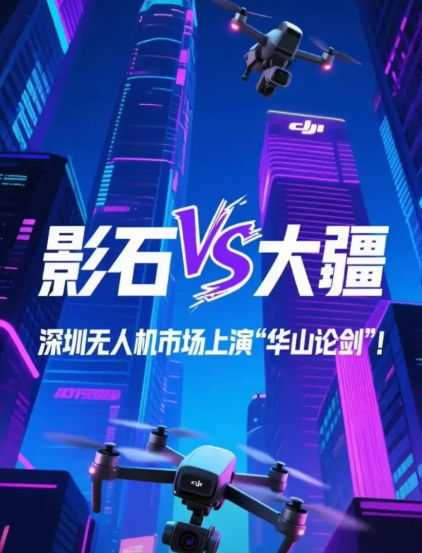 大疆迎来了一个竞争对手，那就是影石360。影石总部在深圳宝安，大疆总部在深圳南