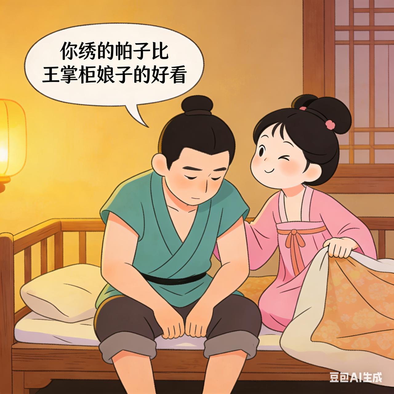 古代夫妻搞笑段子古时某晚，丈夫翻来覆去睡不着，推了推身旁妻子：“娘子，你说咱