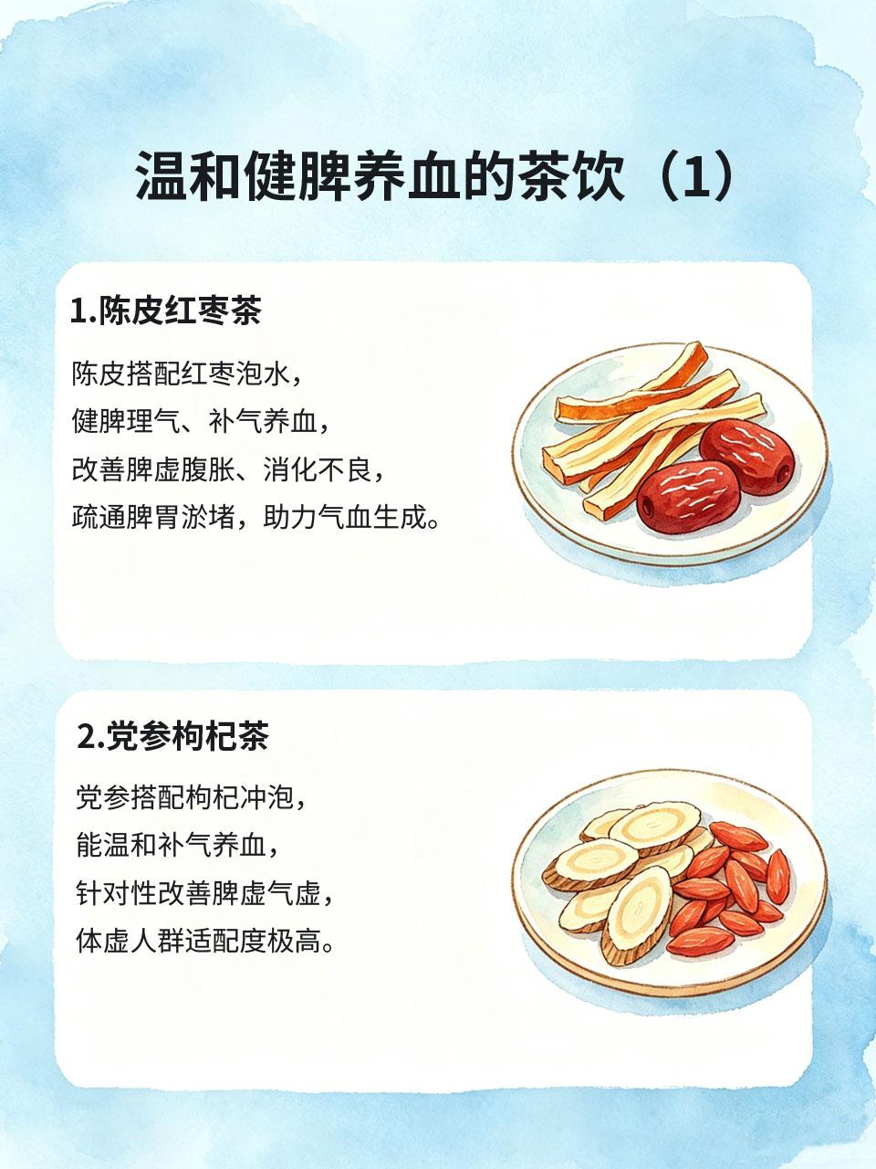 脾虚气血双虚，简单茶饮日常泡水喝脾虚的女生大多伴随气血双虚🤍，面色发黄、容易