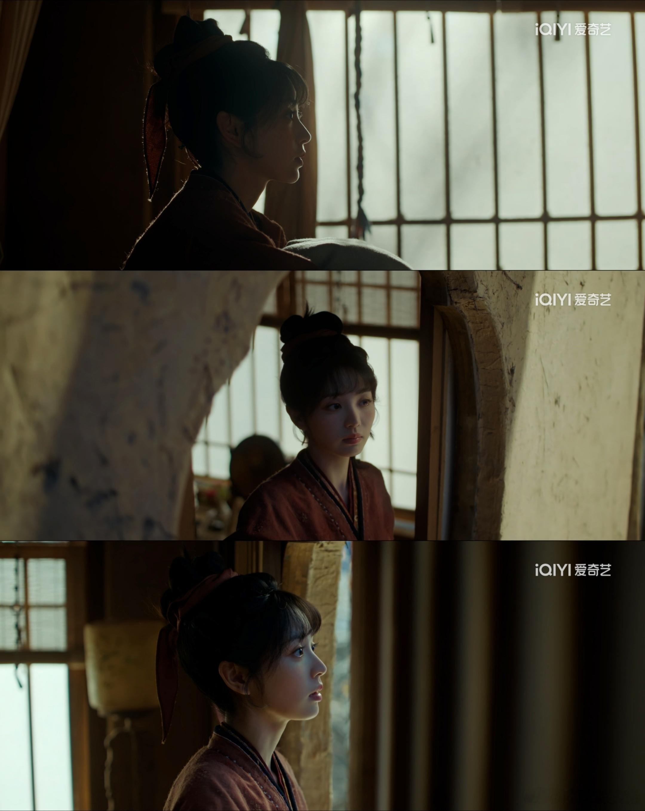 《逐玉》追平，说说剧中的技法、构图与色彩美学。图一，长玉假扮丫环进县衙绑魏宣（实