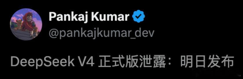 DeepSeekV4“满血版”曝光了！最快明天发布全网等了快三个月！DeepS