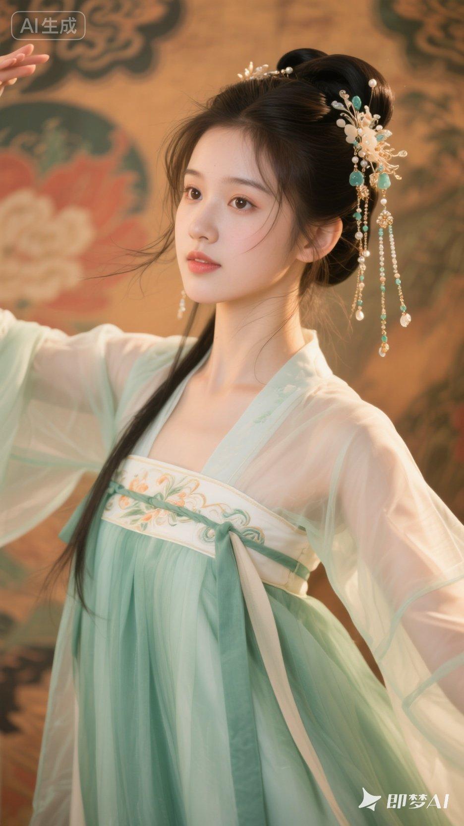 古典美人，轻纱薄衣，宛如画中仙。