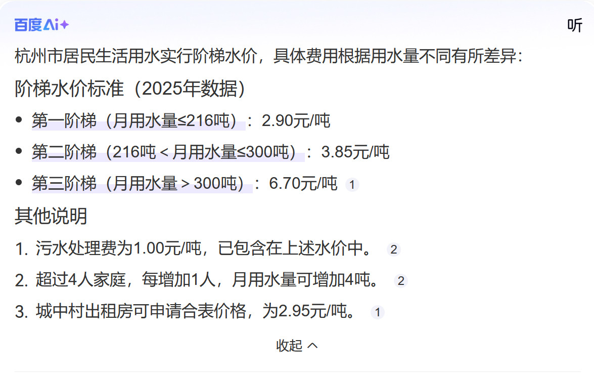 杭州自来水1杭=5x2.9=14.5元。[微笑]​​​