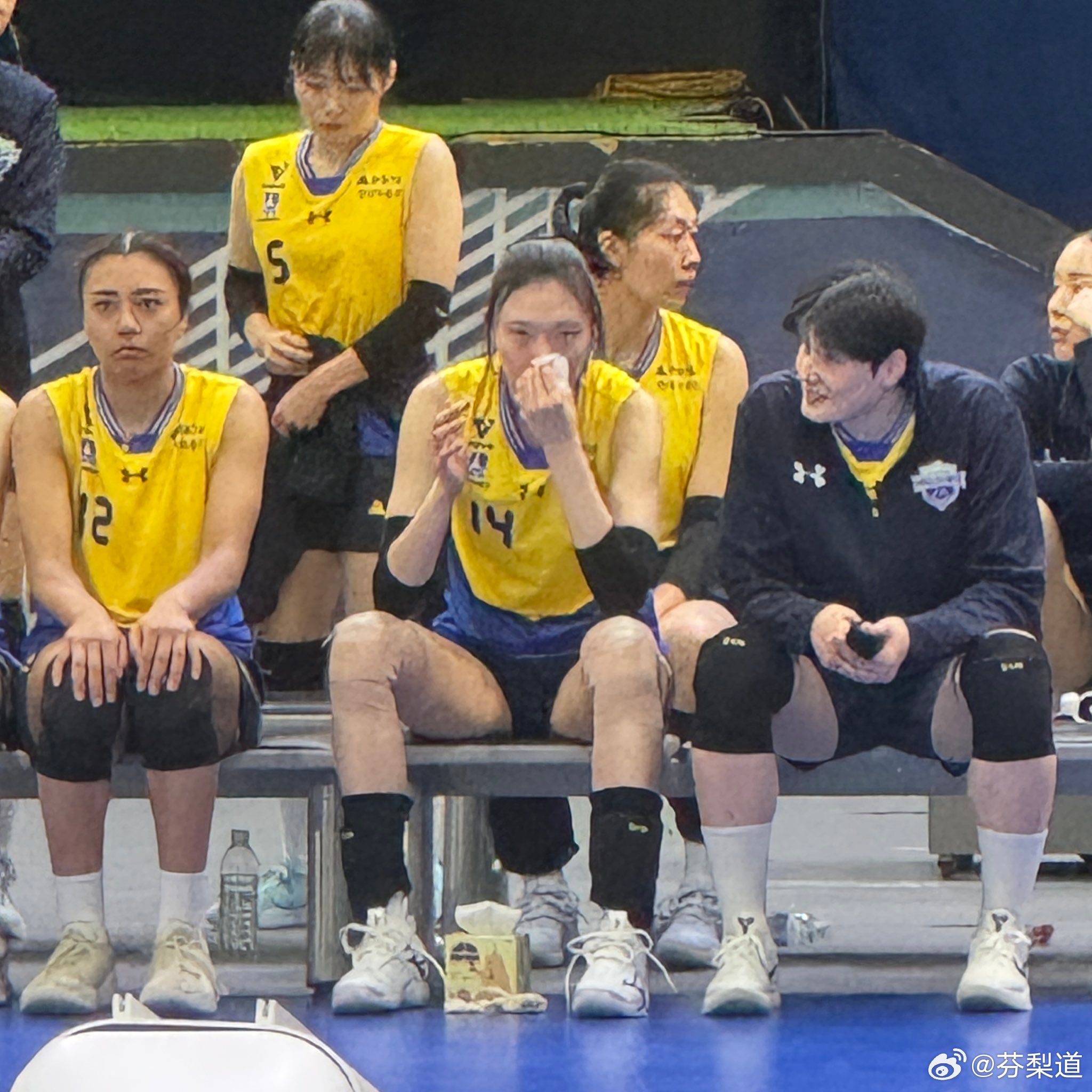 国际排坛动态韩国女排金哥也来了。鸡胗坐在梁孝真旁边，影后是一边哭一边笑的，贾斯蒂