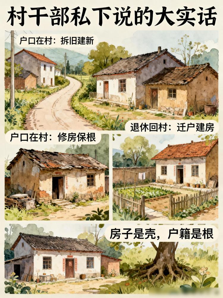 村里干部实话实说：以后农村，能在老家把房子翻建得稳稳当当的，就三条路，藏在村干部