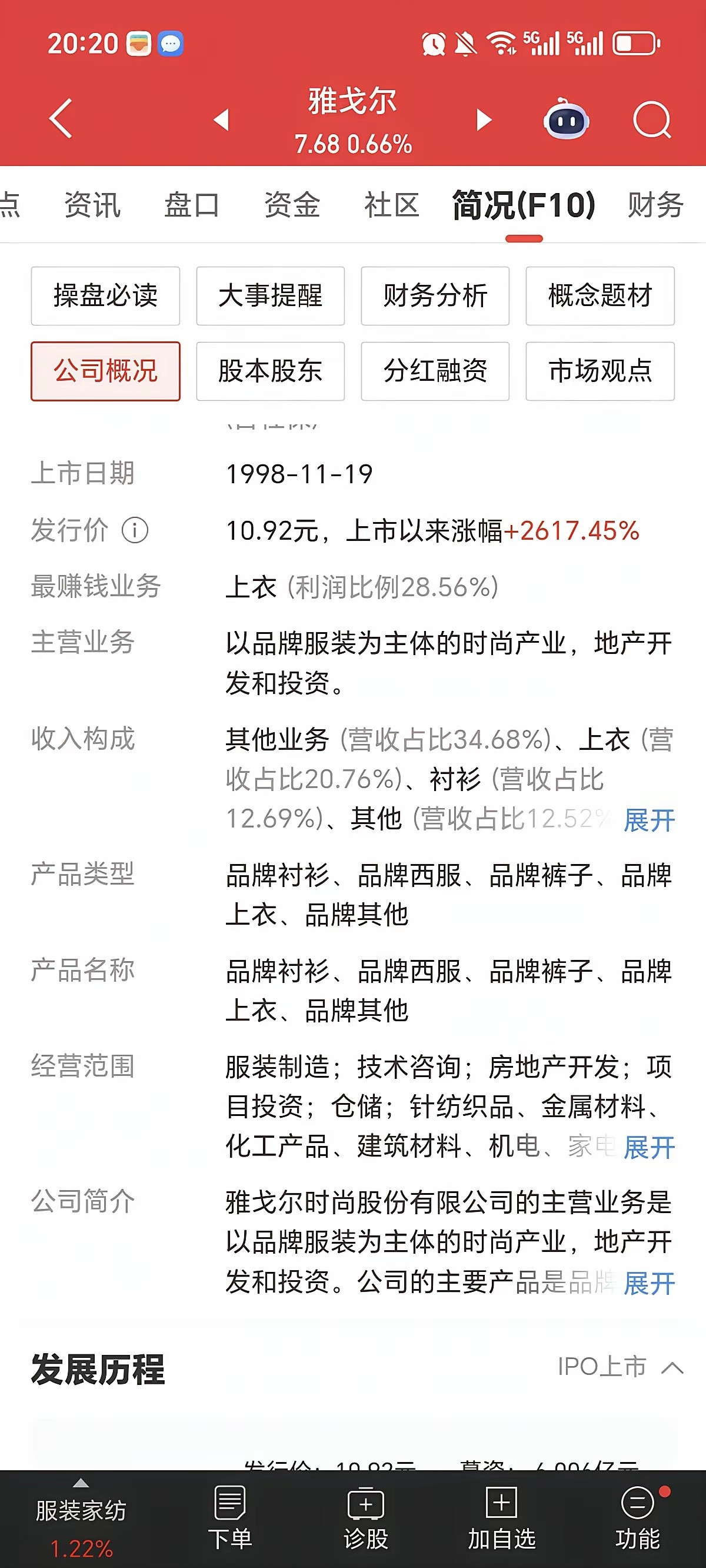 A股有一家赫赫有名的神奇公司：雅戈尔，它本来做衣服的，全国各地开着门店，一套衣服