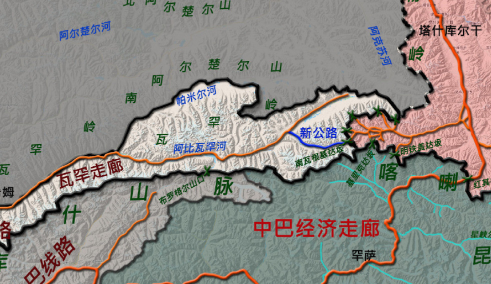 不修瓦罕走廊，为了安全着想我们的边境公路上，阿富汗那头已