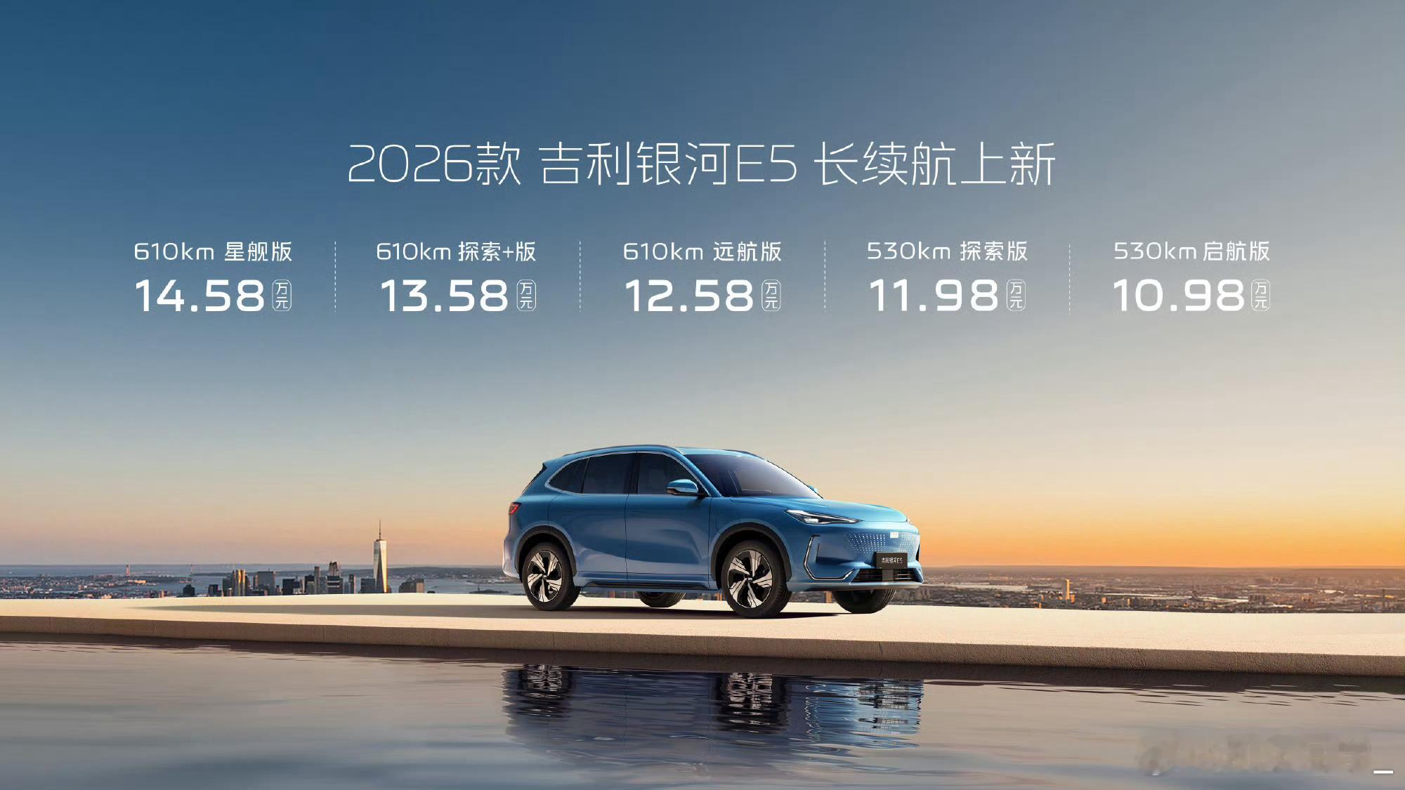 2026款吉利银河E5吉利银河E5的610km续航升级，不仅是数字的跃进，更是对