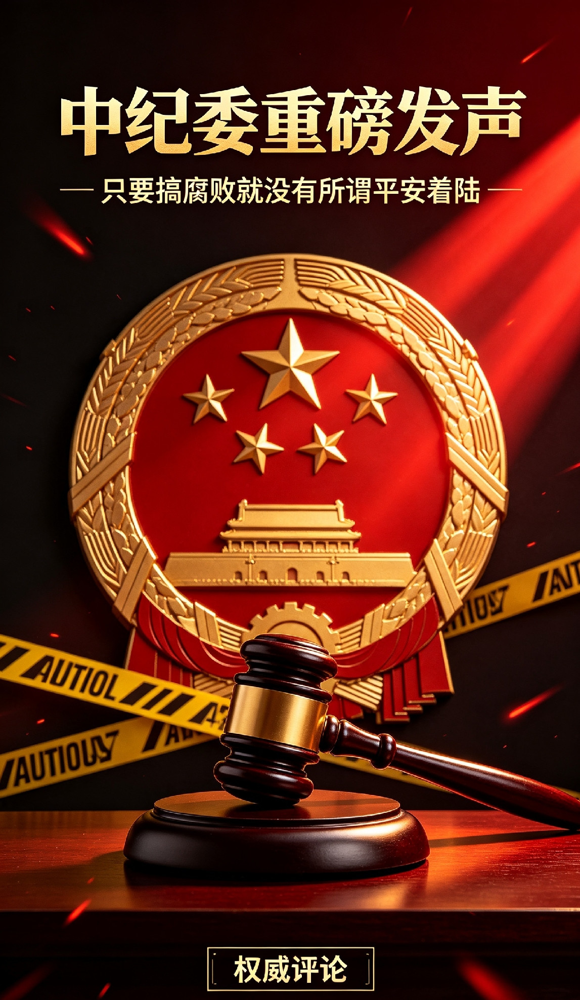 中纪委重磅发文！只要搞腐败，不存在平安着陆！中纪委官网刊发评论，释放强烈反腐信号。文中明确表态：不论