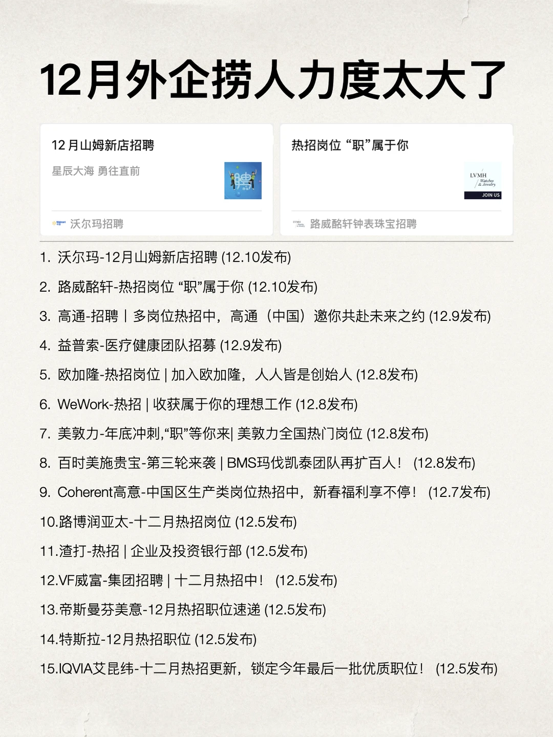 12月外企捞人力度真的太大了