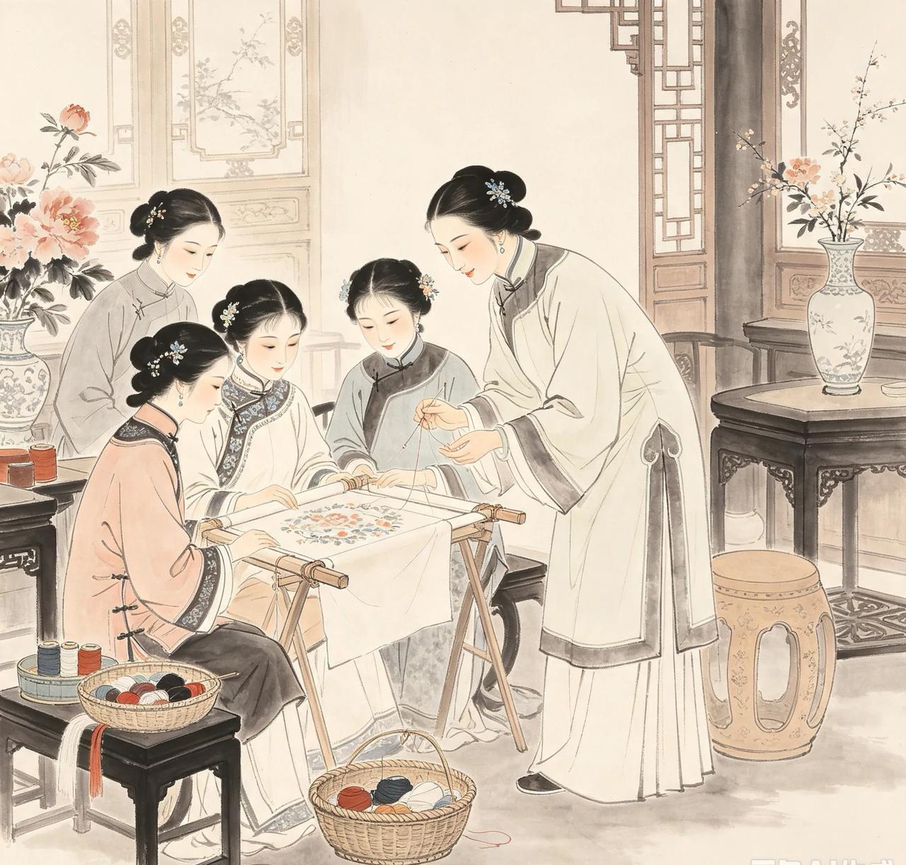 清朝时，贵阳有个容貌俊美的男子姓洪，他假扮成做针线活的女师傅，专门教女子刺绣，在