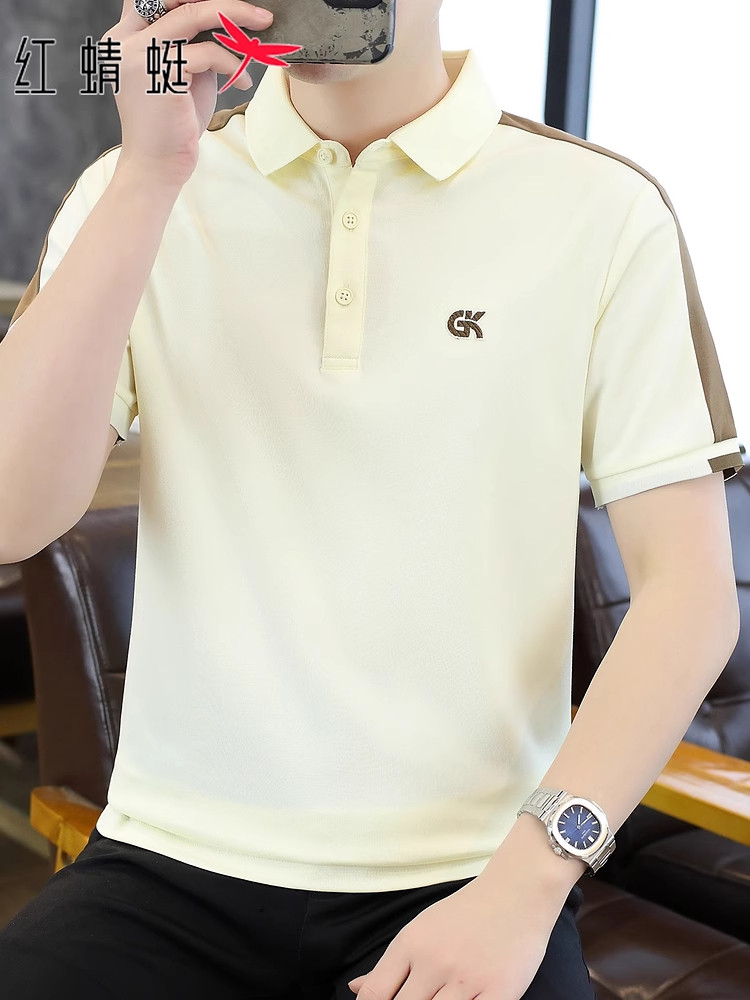 红蜻蜓拼接短袖t恤男士夏季新款Polo衫