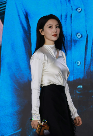 高圆圆虽然还是很美但明显苍老了许多，法令纹很严重
