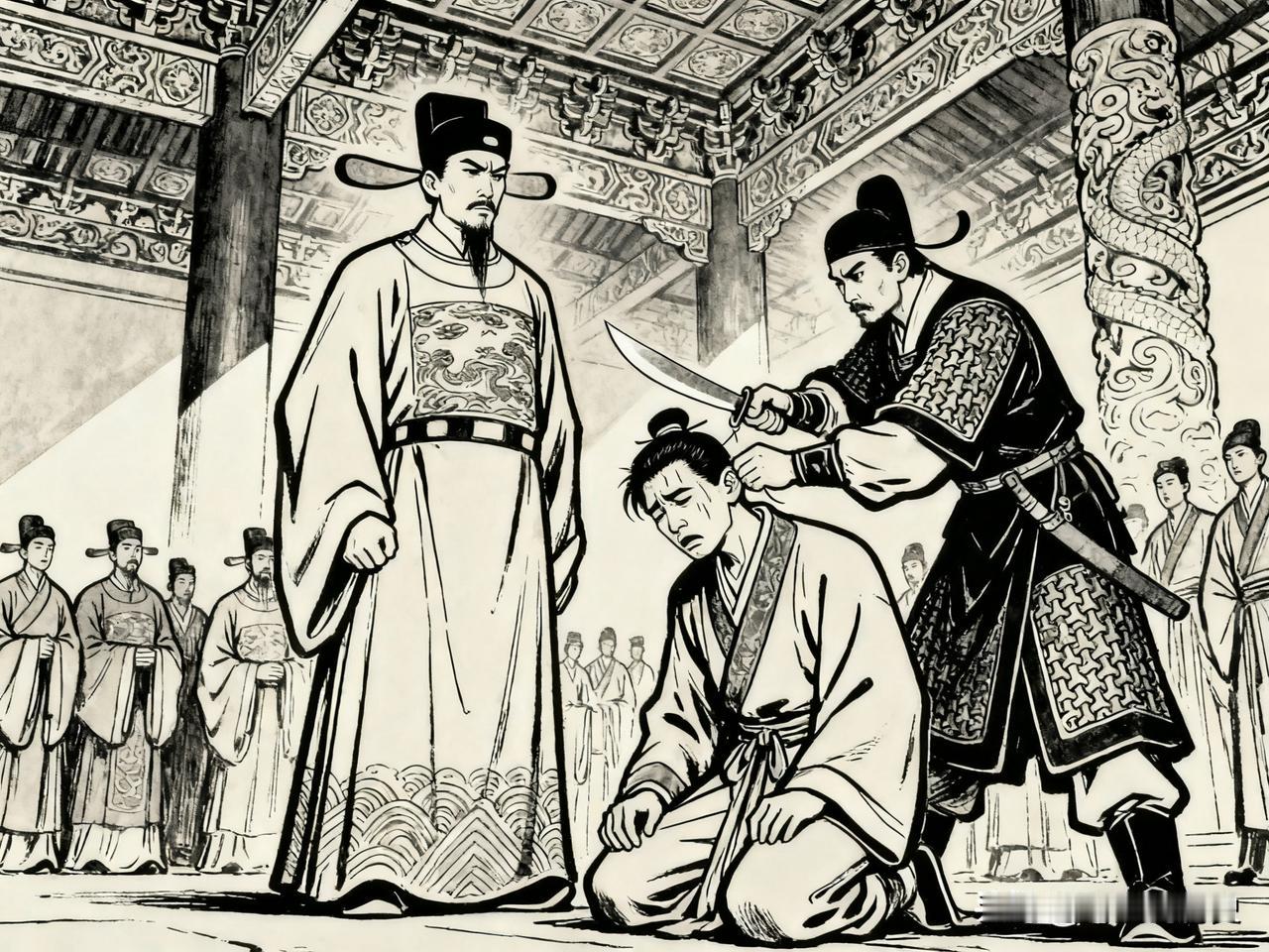 永乐元年，建文朝礼部侍郎陈迪拒绝跪拜朱棣，刽子手将其长子的耳朵割下塞入他口中，鲜