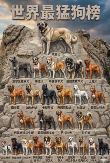 世界最猛汪星人榜单却没有藏獒！这份汪星人的凶猛排名，也算是客观中立。唯独没有