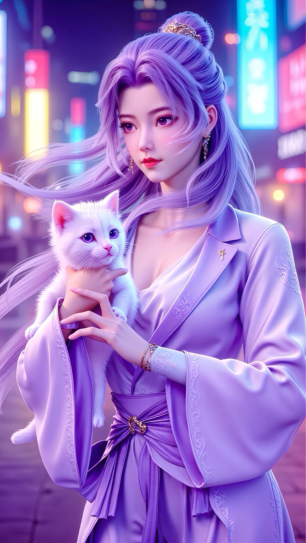 师兄啊师兄云霄仙子【精美壁纸】美女和她的宠物小猫！​​​