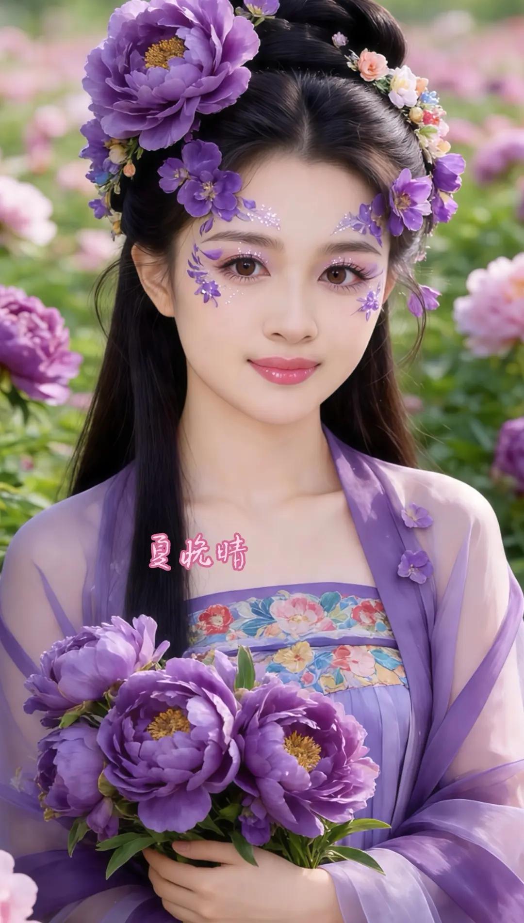 古风汉服美如画AI牡丹古风照ai创作