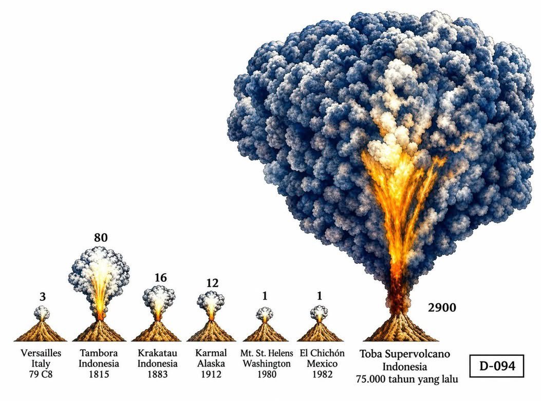 托巴超级火山喷发大约发生在74000年前的印度尼西亚苏门答腊，是地球历史上最大的