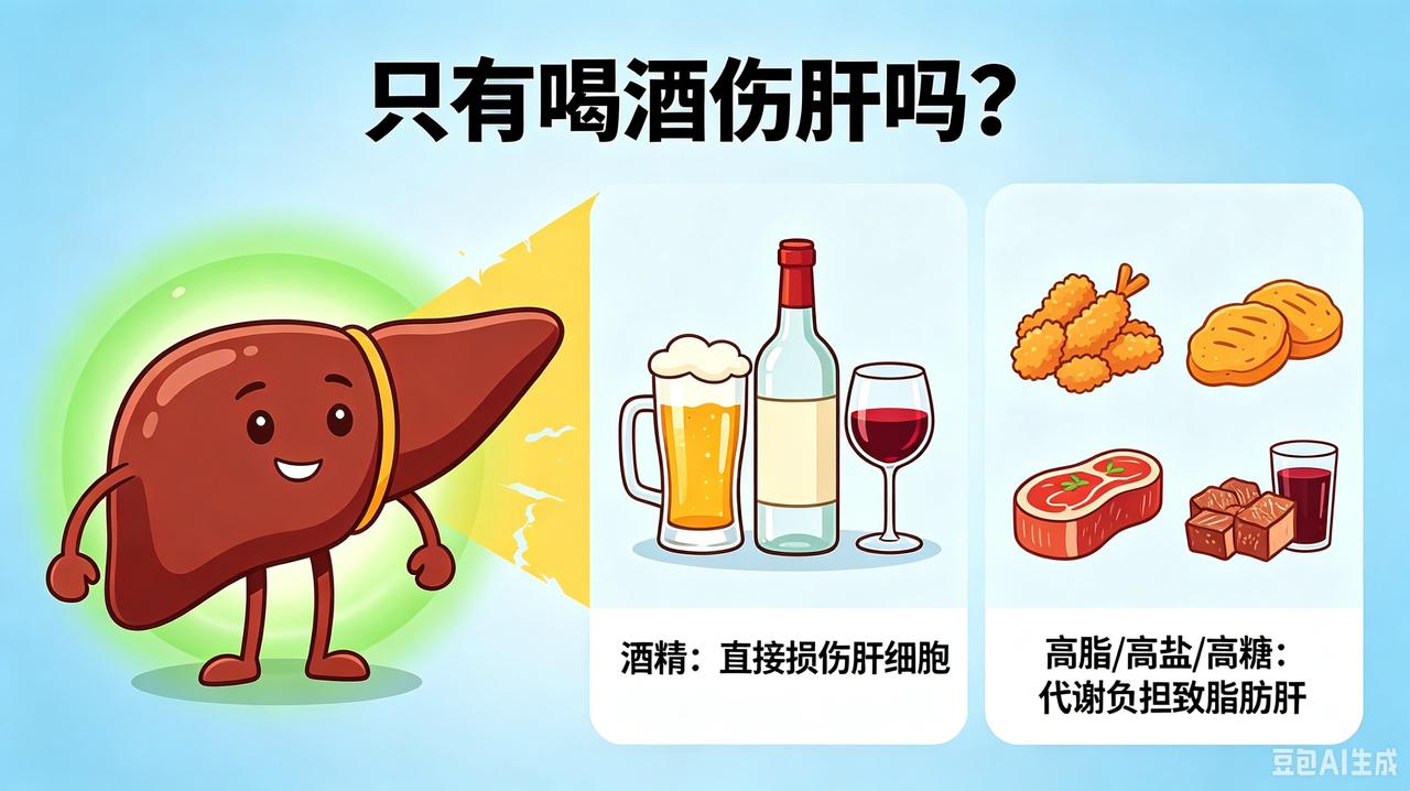 只有喝酒伤肝吗？提到「伤肝」，大家都会想到酒。但我们很多人不知道