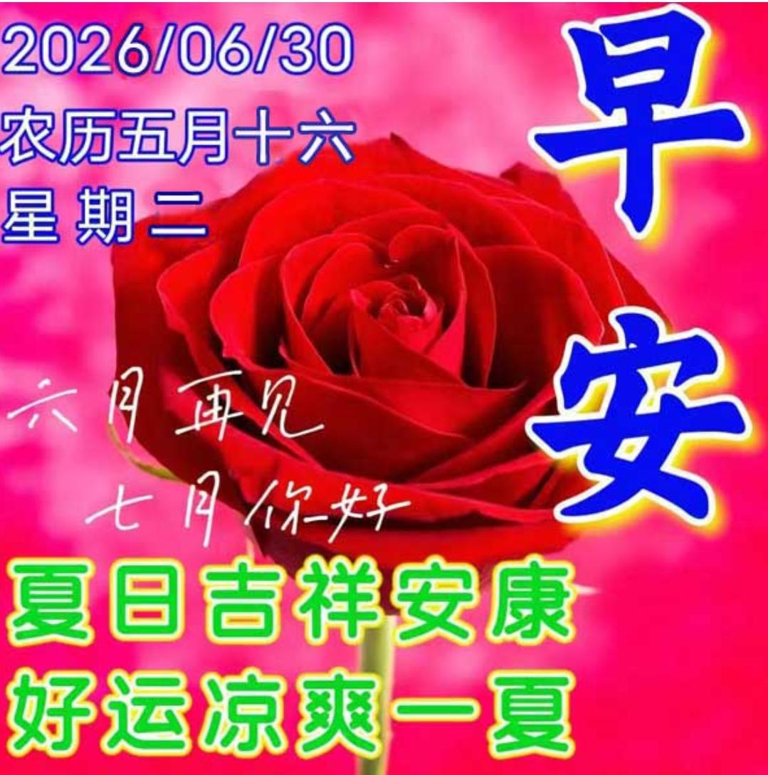 岁月匆匆又一天，不知不觉又半年；一晃七月在眼前，新的一月新启程；愿友岁岁