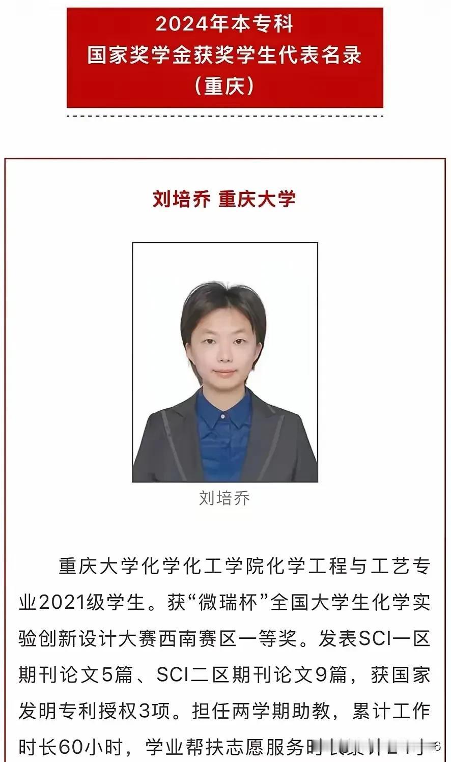 副院长父亲被免职重庆大学本科生三年发表14篇SCI论文，获得3项发明专利，是不