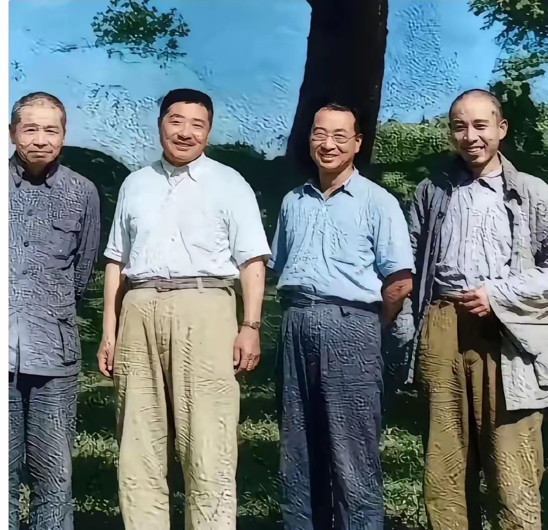 “湖南四杰”你听过吗？他们都是湖南籍的开国元勋，朴素着装，神态沉稳，气度不凡。左一是彭老总，左二是贺