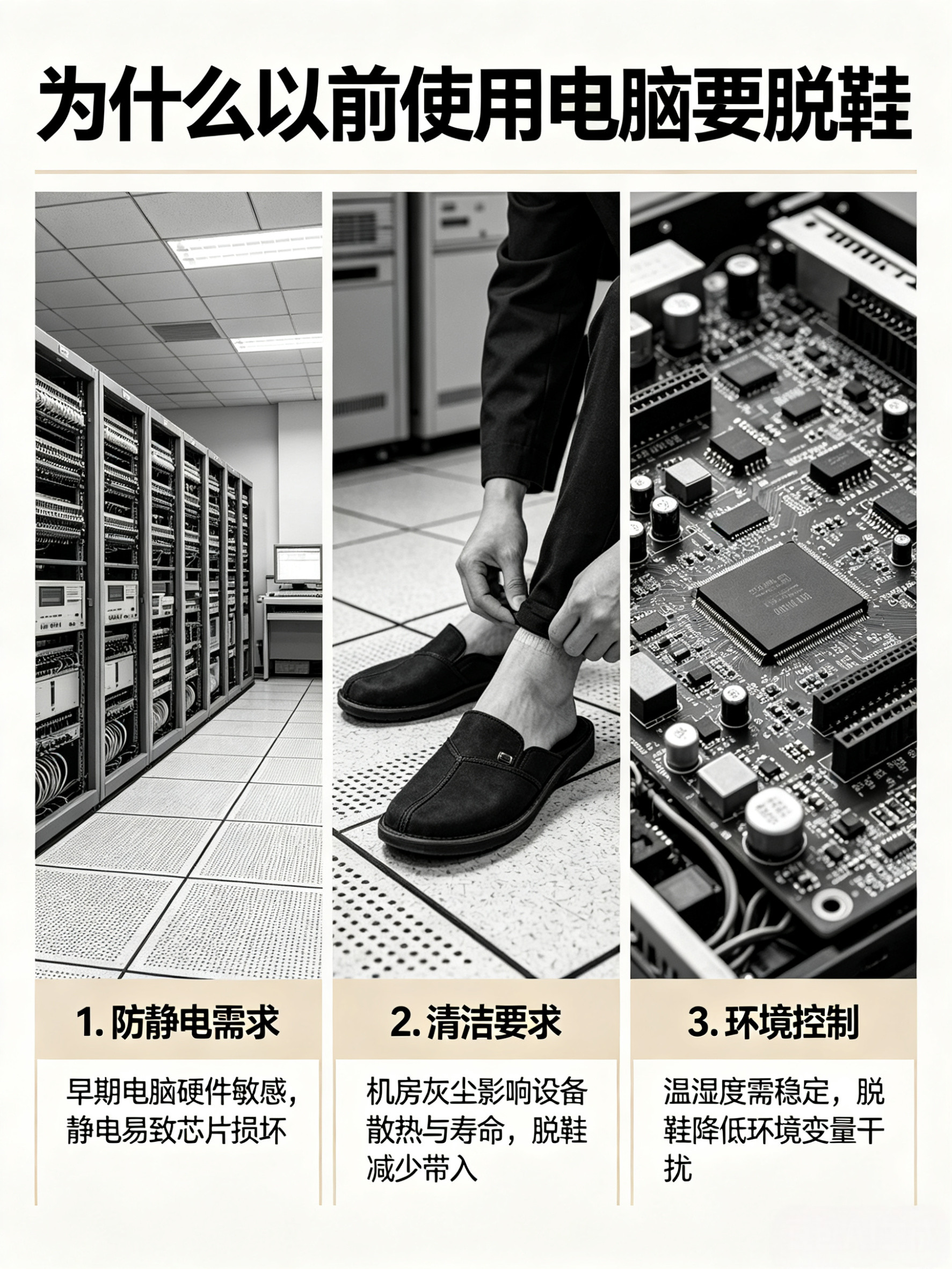 为什么以前使用电脑要脱鞋宝子们，有没有听过“进机房先脱鞋”的老规矩？以前在学校的