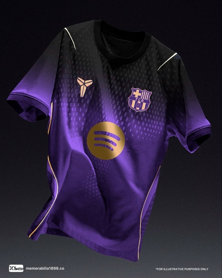 湖人紫! 博主爆料巴萨下赛季客场球衣: 致敬科比! 搭建足篮桥梁