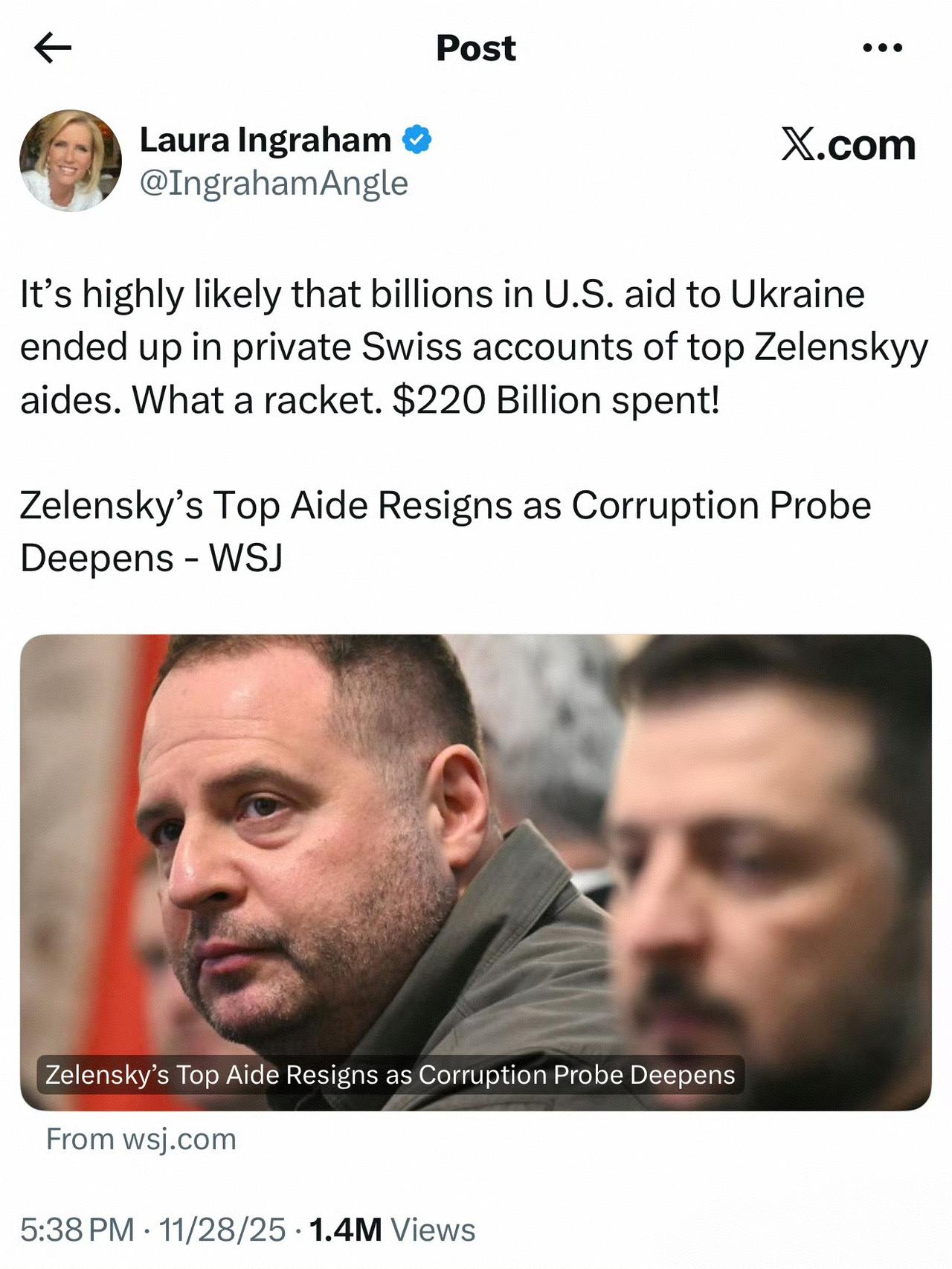 美国对泽连斯基全方面围剿在全面进行中：先是腐败案，接着是叶尔马克辞职，然后是美国