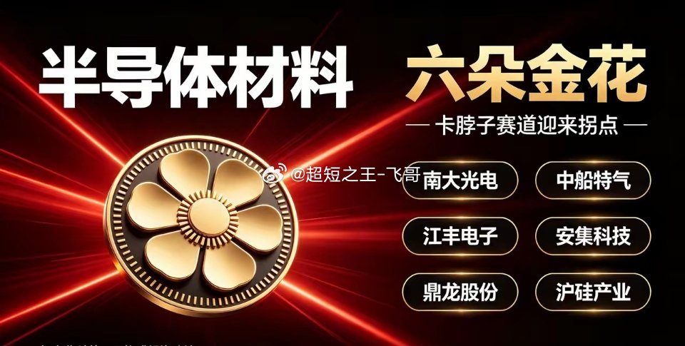 半导体材料六朵金花！卡脖子赛道迎来拐点⚠️免责声明：本文仅做半导体产业链产业知识