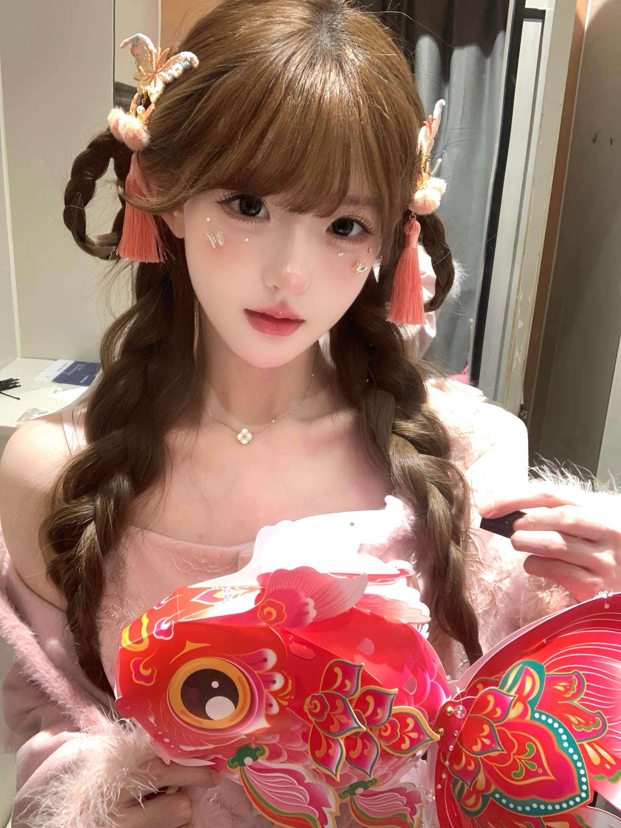 ₊˚新中式垂耳兔⁺֯𓈒🍧🐰海马体的小福包好美萌！锦鲤和垂耳兔搭