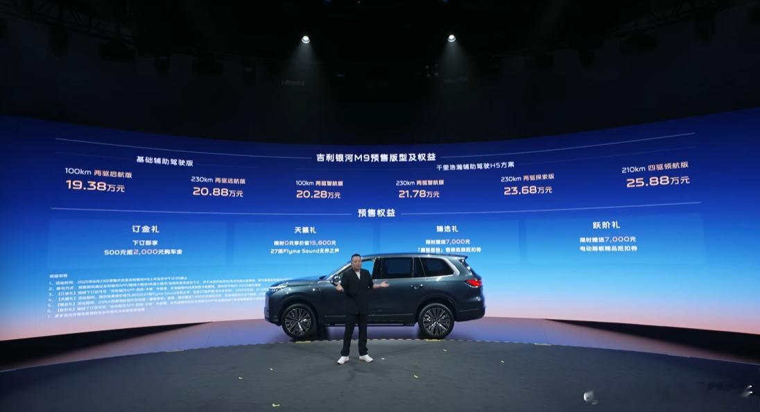 吉利银河M9预售19.38万起，这个价格太有料了[笑着哭]作为一款车长超