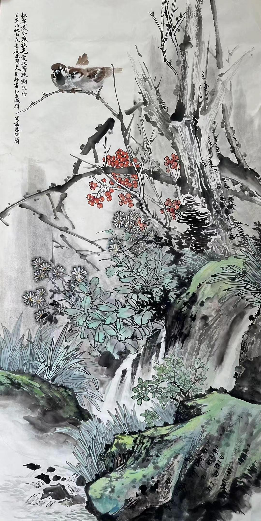 大景花鸟。写意花鸟创作者中心创作灵感国画专业中国画笔墨趣味