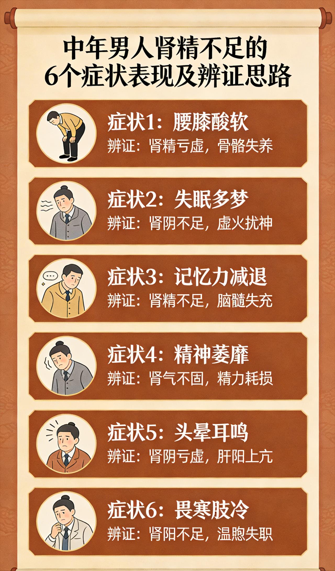 中年男士身体亏虚的6个迹象，中医辨证调理