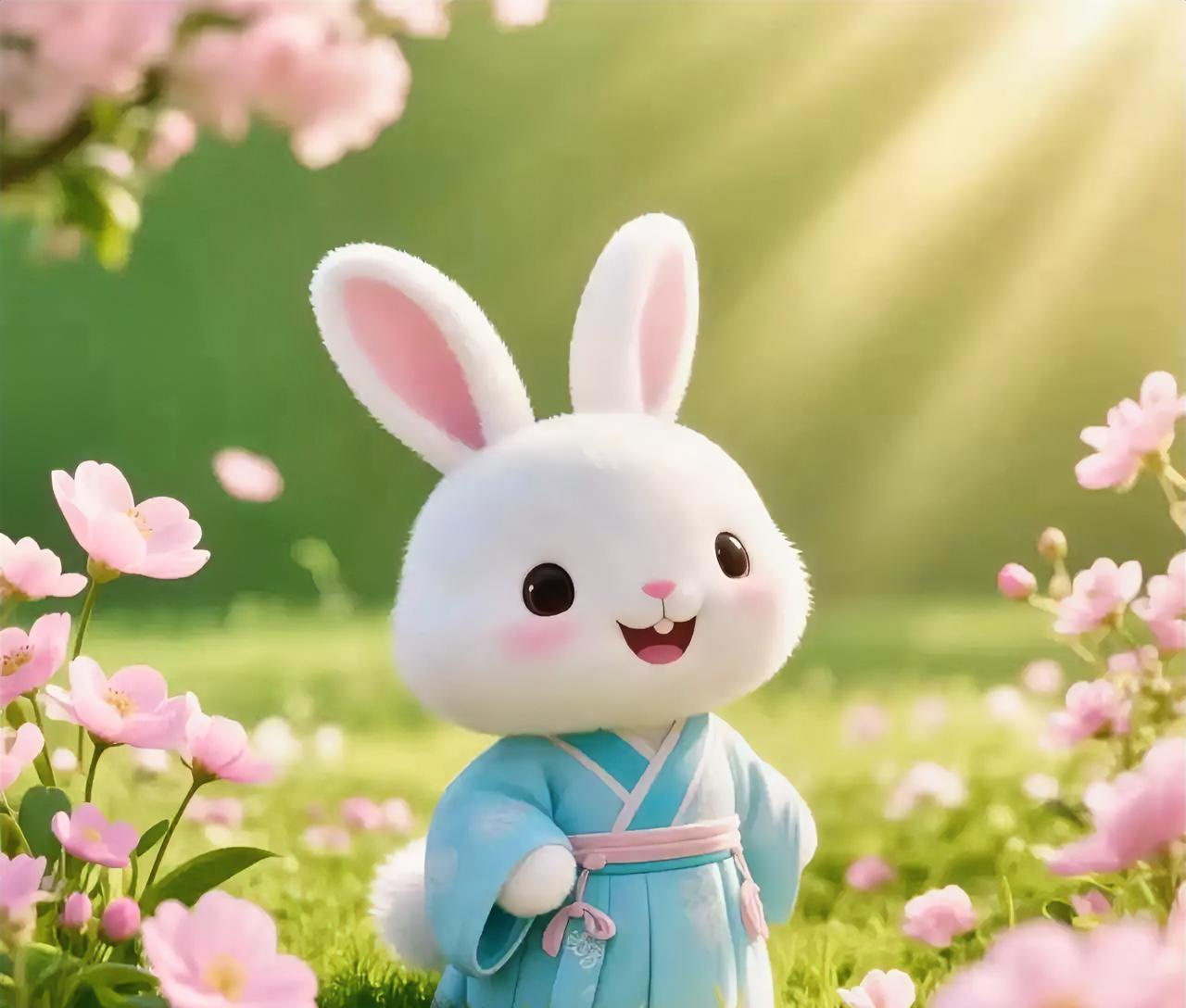 卯兔：心中那丝纠结的慌乱，如同被理顺的兔毛，轻轻一抚便平复；卯兔：身上积攒的倦