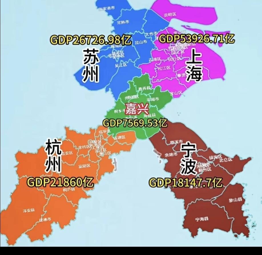 一直无法理解嘉兴和湖州这两个城市的地理位置这么好，周边都那么有钱，它俩怎么GDP