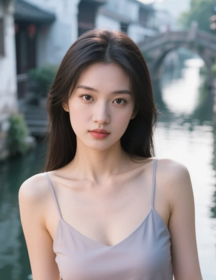 凝望远方眼神沉静深邃，静谧之美拨动心弦。