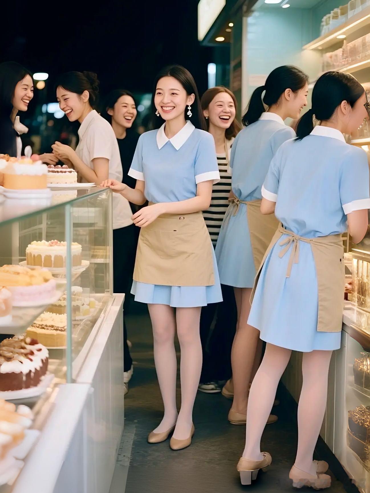 卖蛋糕的小姐姐，AI眼中的精致美～​​​