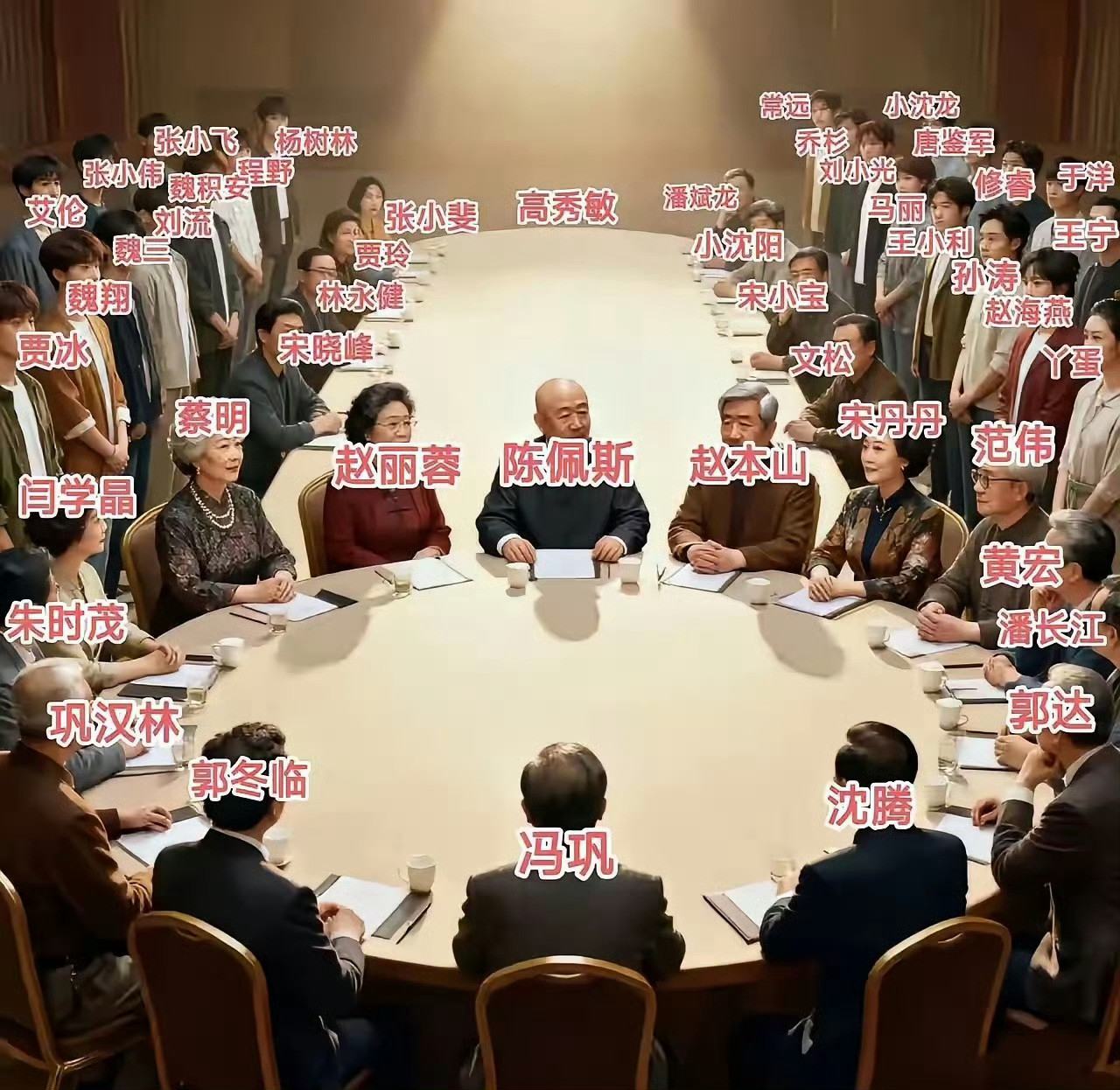 如果喜剧小品演员坐一桌，这么排位没问题吧？