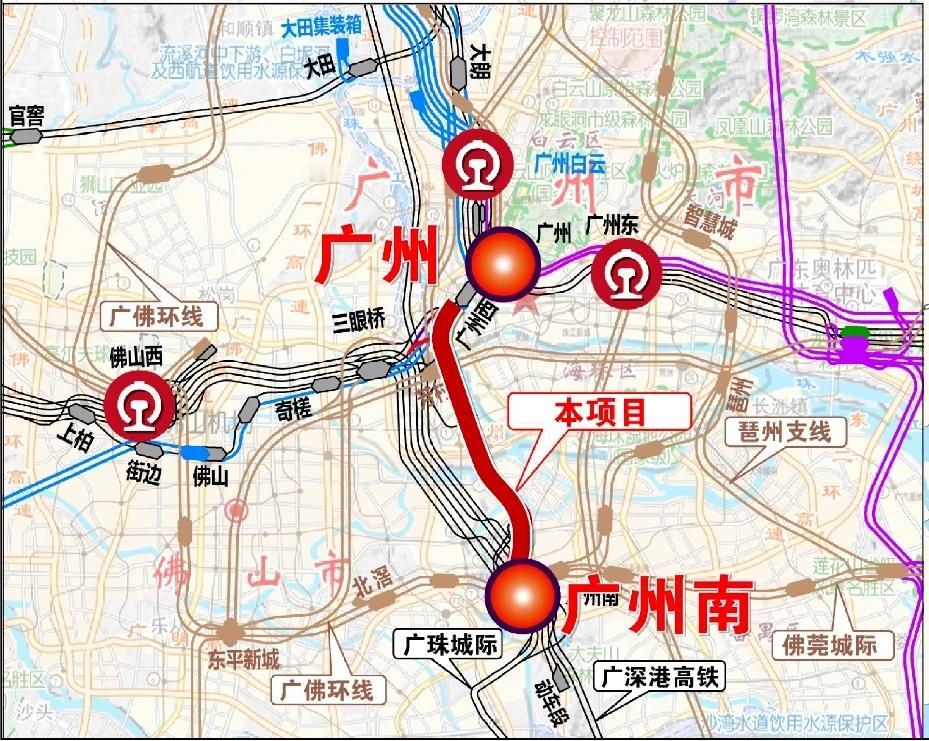 广州南站与广州站的高铁联络线，让广州高铁枢纽更上一层级，未来更多城市将可直达广州