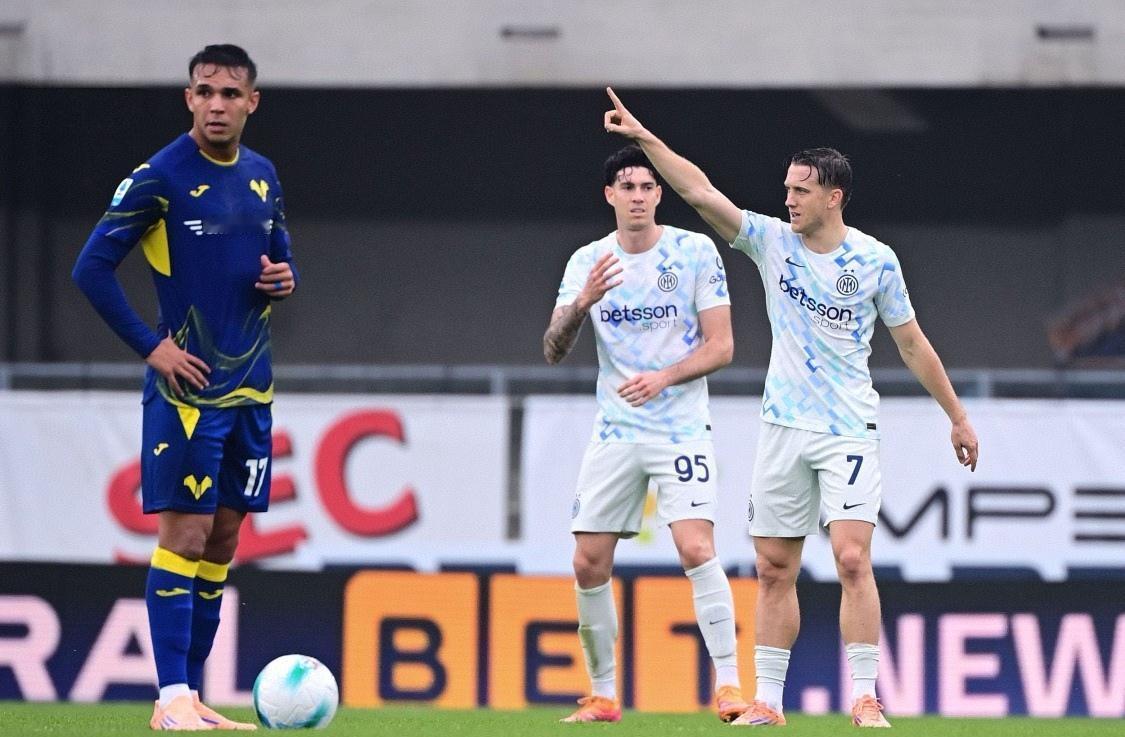 劳塔罗和博尼哑火，中场发力！国米2-1维罗纳，意甲积分榜上升到第二，恰尔汗奥卢助