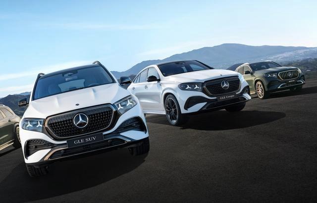 新款奔驰GLE作为中大型豪华SUV，外观设计尽显大气雅致。前脸搭载标志性夜幕星河