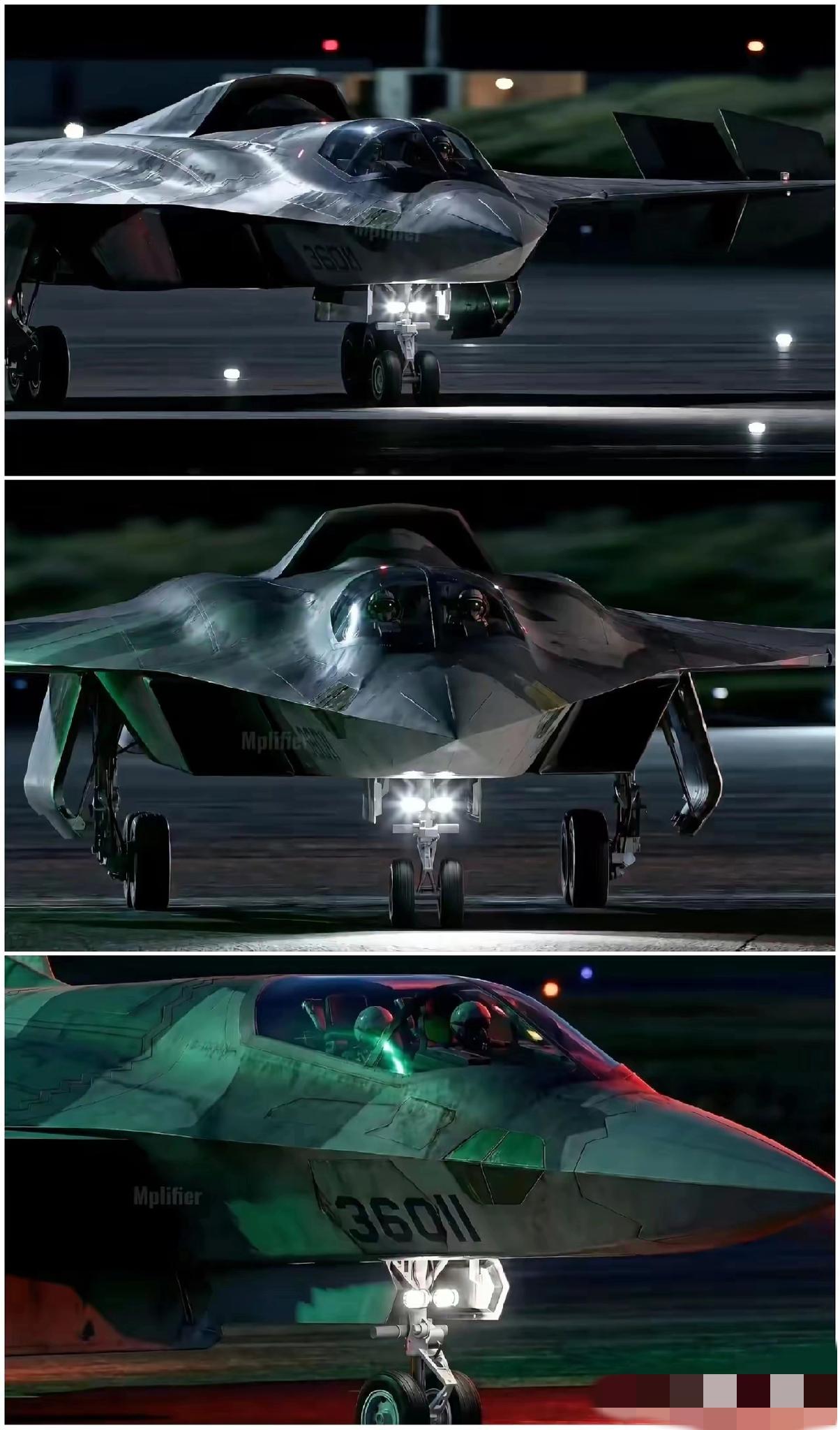 目前比较接近真实感的歼36第六代战斗机。很多战斗机照片看很光滑，包括我们的歼20