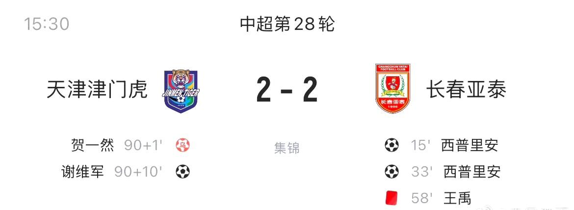 长春天津这场球，估计坑了不少人……亚泰这样都被扳平，他不降级谁降级？红牌、乌龙