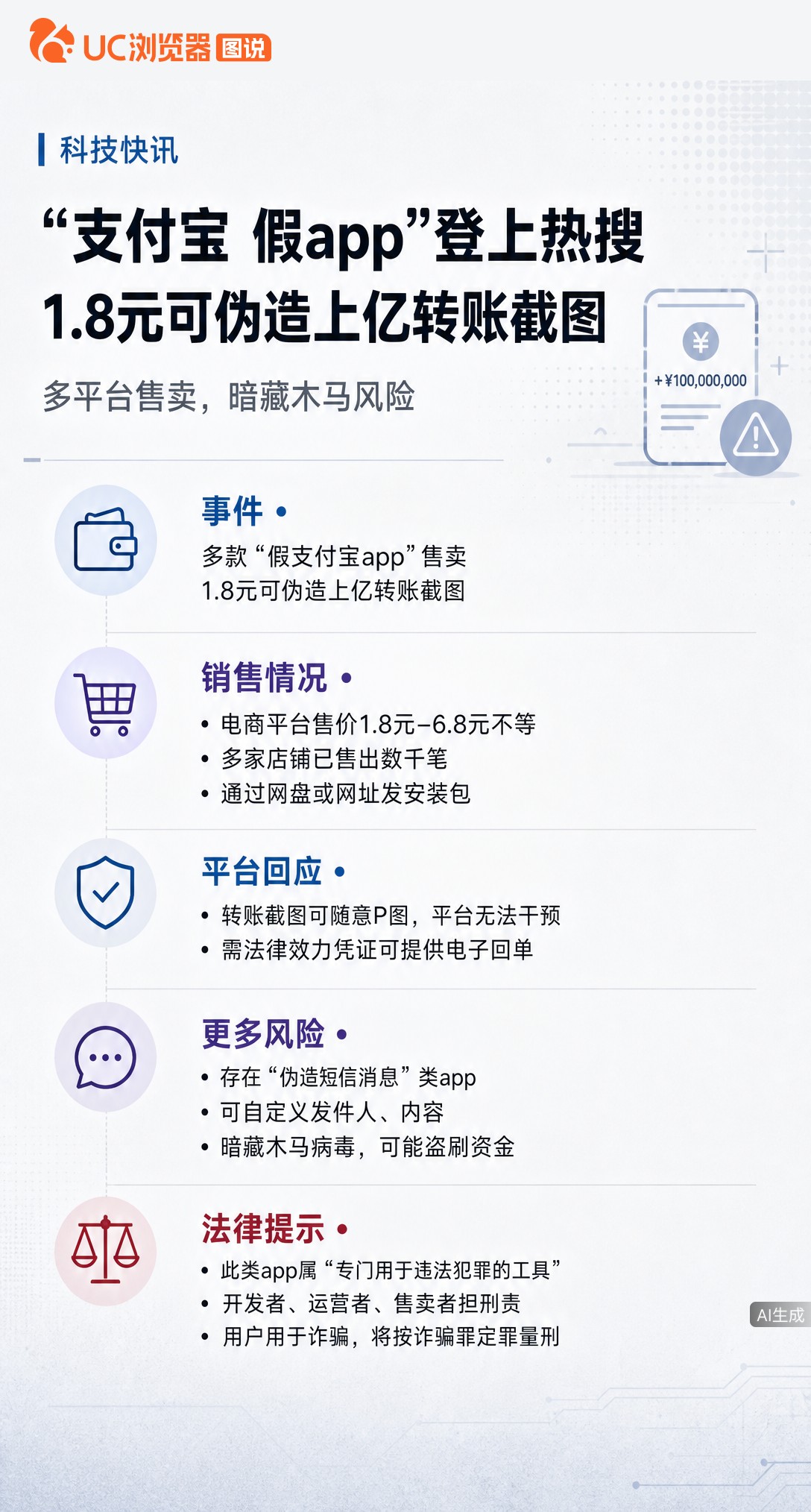 1.8元就能伪造上亿转账截图？假支付宝App暗藏木马还盗刷资金。支付宝回应：截图能P图无法干预，要法